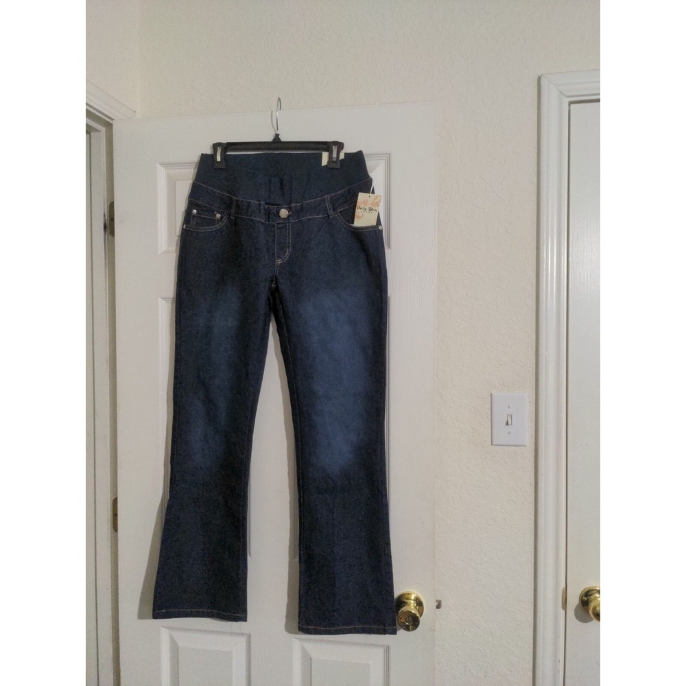 Only You Women's Maternity Wide Waistband Pull On Jeans Size S NWT